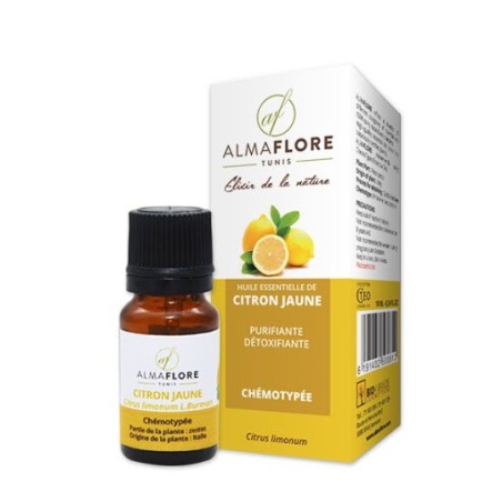 ALMAFLORE HUILE ESSENTIELLE DE CITRON JAUNE 10ML