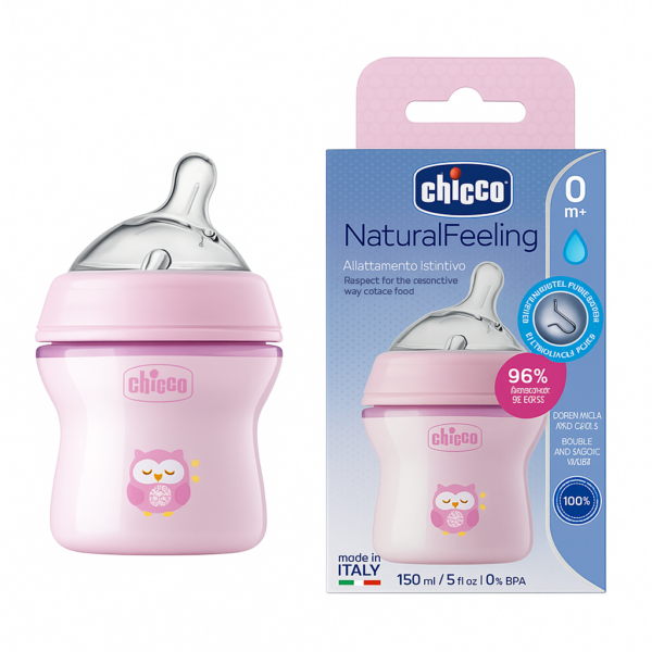 CHICCO BIB EN VERRE 150ML GIRL