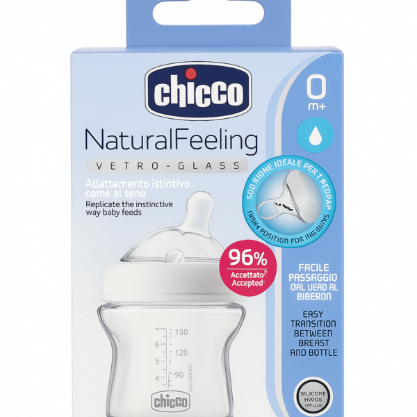 CHICCO BIB EN VERRE BLEU 150ML