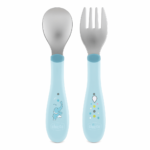 CHICCO COUVERTS EN METAL BLEU 18M+
