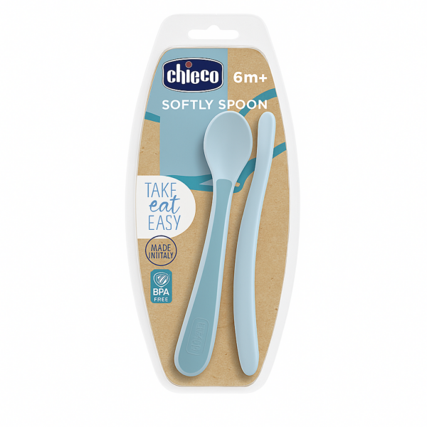 CHICCO CUILLERE SILICONE 6M+ BOY 61853