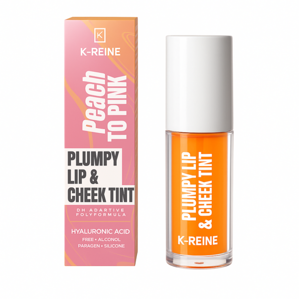 K-REINE PLUMPY LIP & CHEEK TINT PEACH TO PINK 6ML