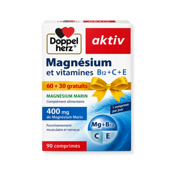AKTIV MAGNESIUM VITAMINES C+E 60 COMPRIMES+30 COMPRIMES (OFFERT)